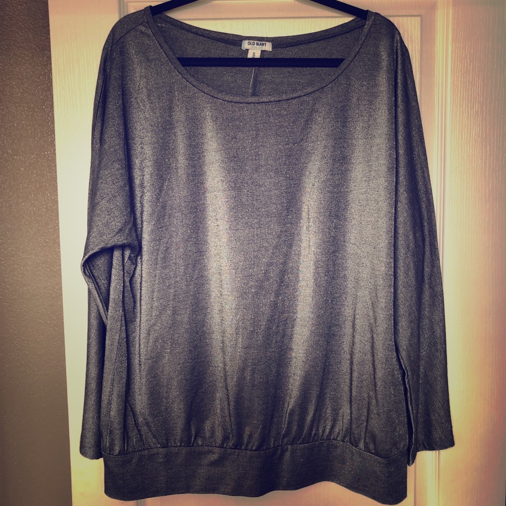 Old Navy Dolman-style Silver Top